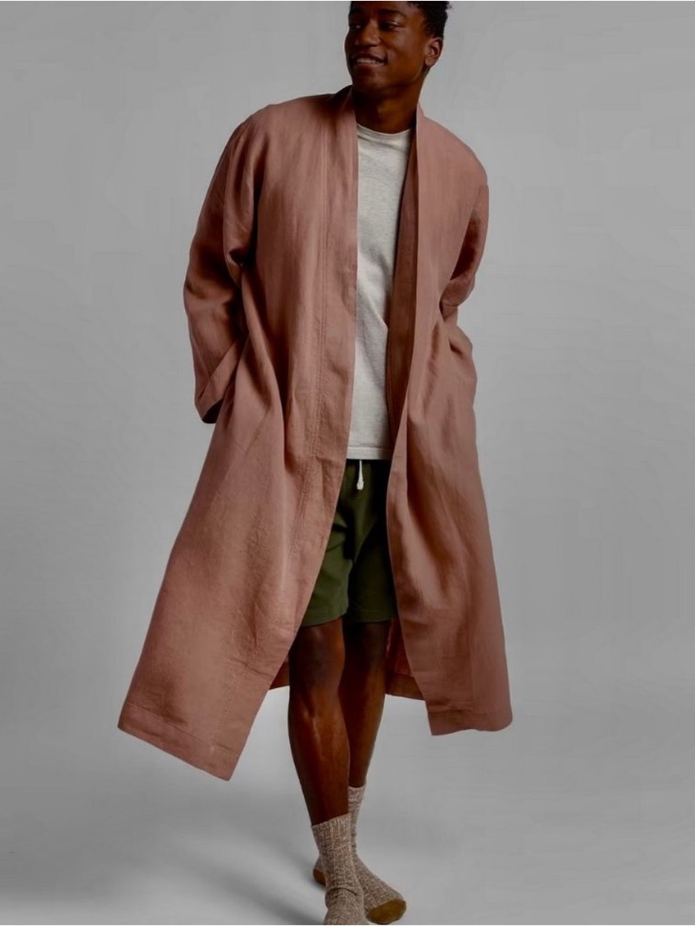 100% Linen Robe Parachute Clay Size Medium